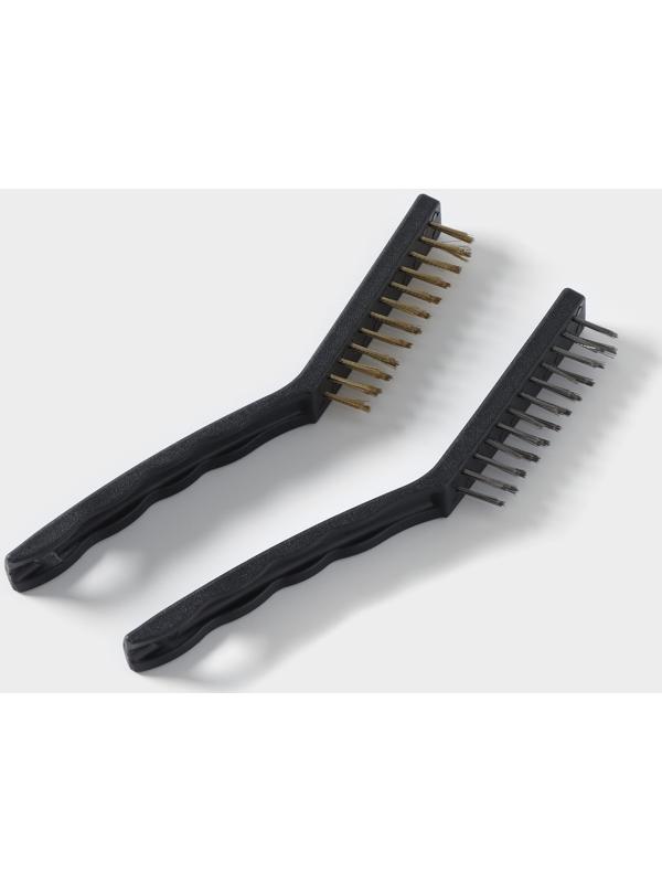 Набор щёток универсальных, 2 шт, 21×2×2,5 см, рабочая часть 8,5×1,5×1,5 см, цвет чёрный