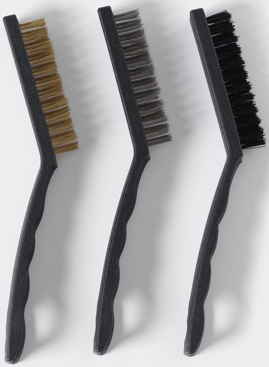 Набор щёток универсальных, 3 шт, 21×2×2,5 см, рабочая часть 8,5×1,5×1,5 см, цвет чёрный