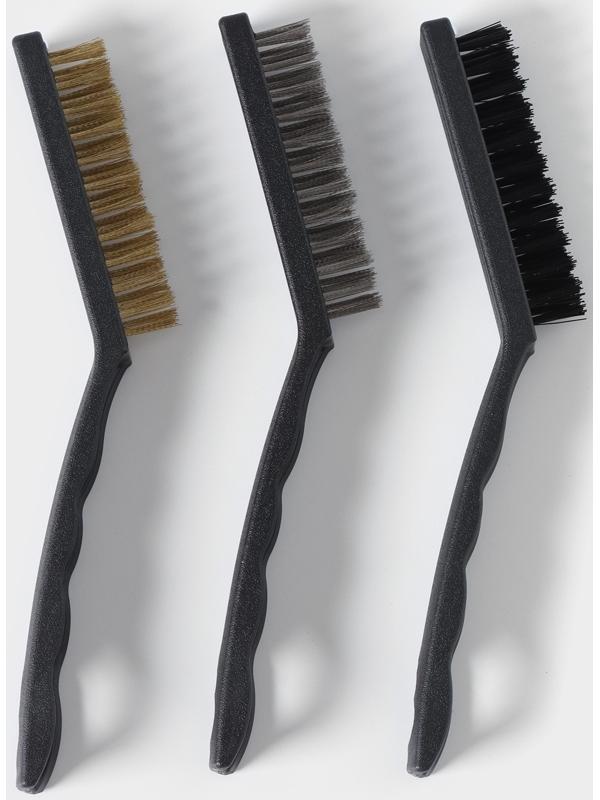 Набор щёток универсальных, 3 шт, 21×2×2,5 см, рабочая часть 8,5×1,5×1,5 см, цвет чёрный