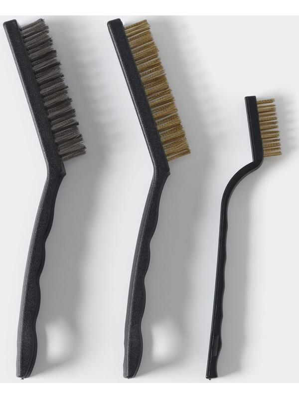 Набор щёток универсальных, 3 шт: 2 шт - 21×2×2,5 см, 1 шт - 16,5×1×1,8 см, цвет чёрный