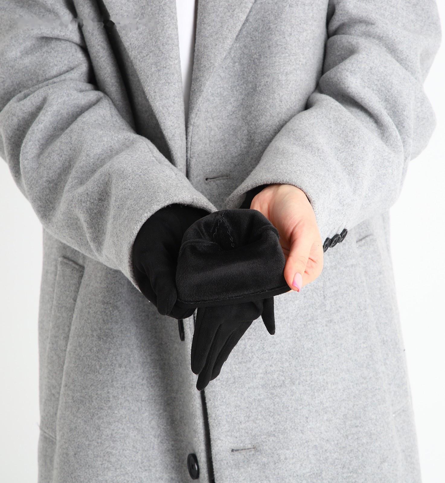 Перчатки женские, безразмерные, без утеплителя, цвет чёрный