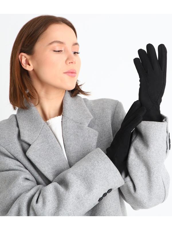Перчатки женские, безразмерные, без утеплителя, цвет чёрный