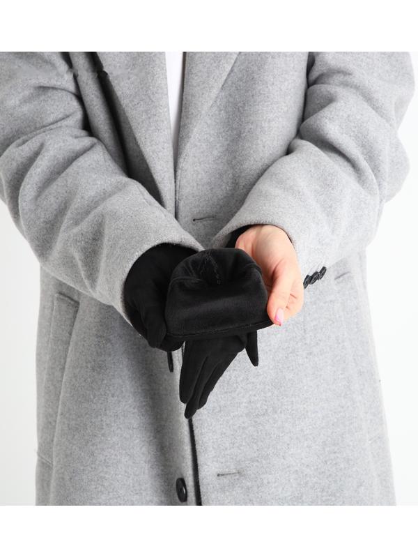 Перчатки женские, безразмерные, без утеплителя, цвет чёрный