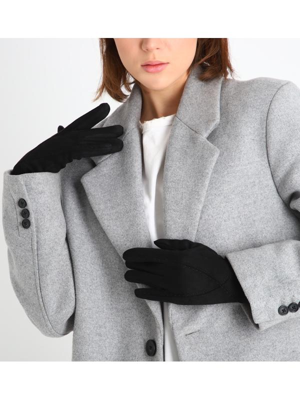 Перчатки женские, безразмерные, без утеплителя, цвет чёрный