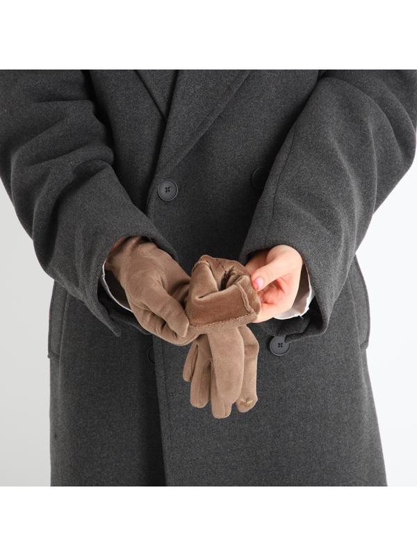 Перчатки женские, безразмерные, без утеплителя, цвет бежевый