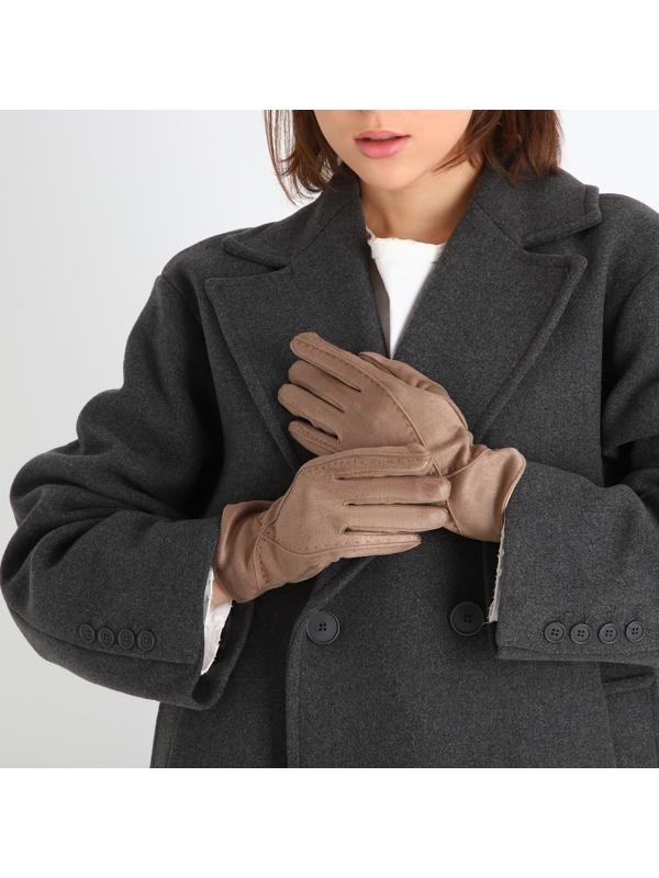 Перчатки женские, безразмерные, без утеплителя, цвет бежевый