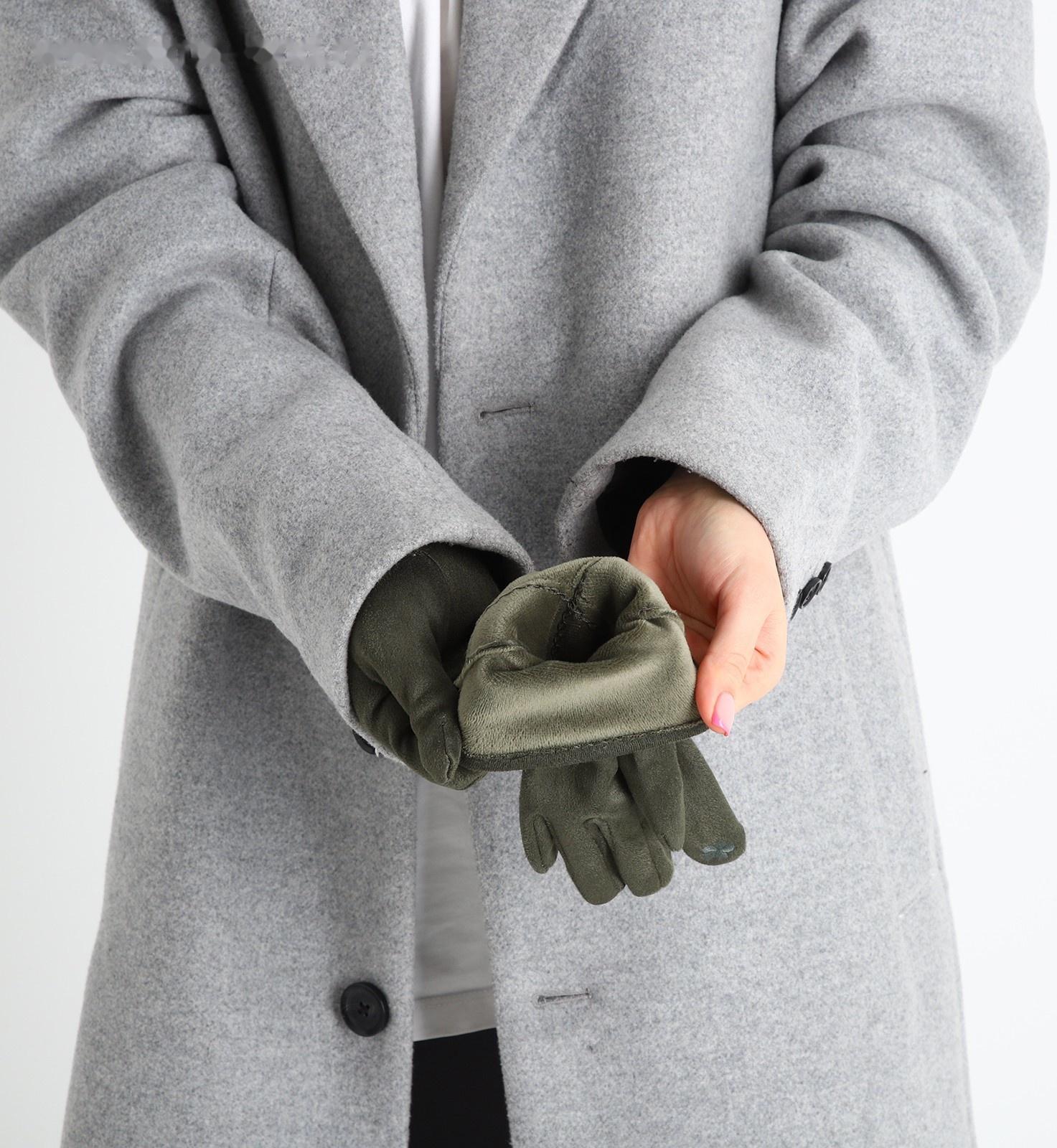 Перчатки женские, безразмерные, без утеплителя, цвет хаки