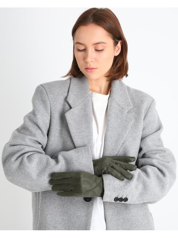 Перчатки женские, безразмерные, без утеплителя, цвет хаки