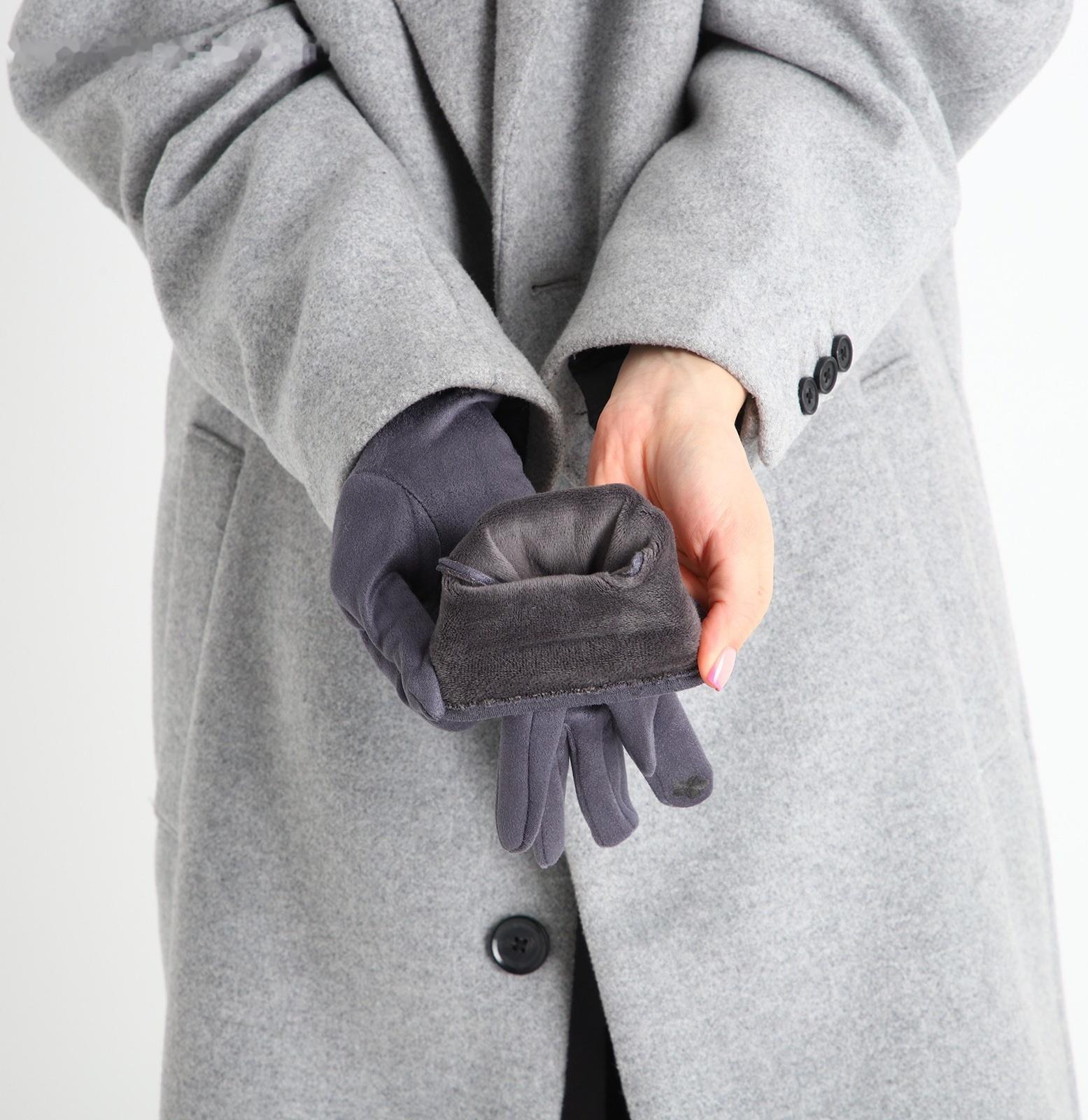 Перчатки женские, безразмерные, без утеплителя, цвет серый