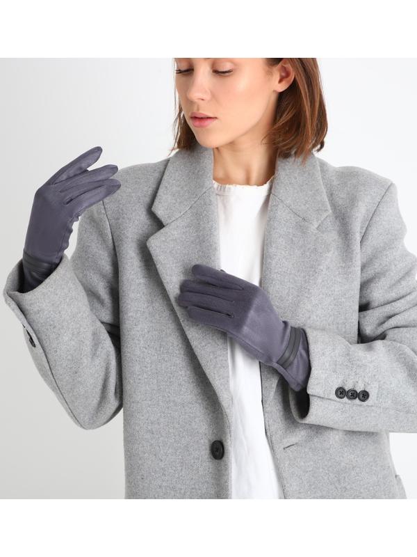 Перчатки женские, безразмерные, без утеплителя, цвет серый