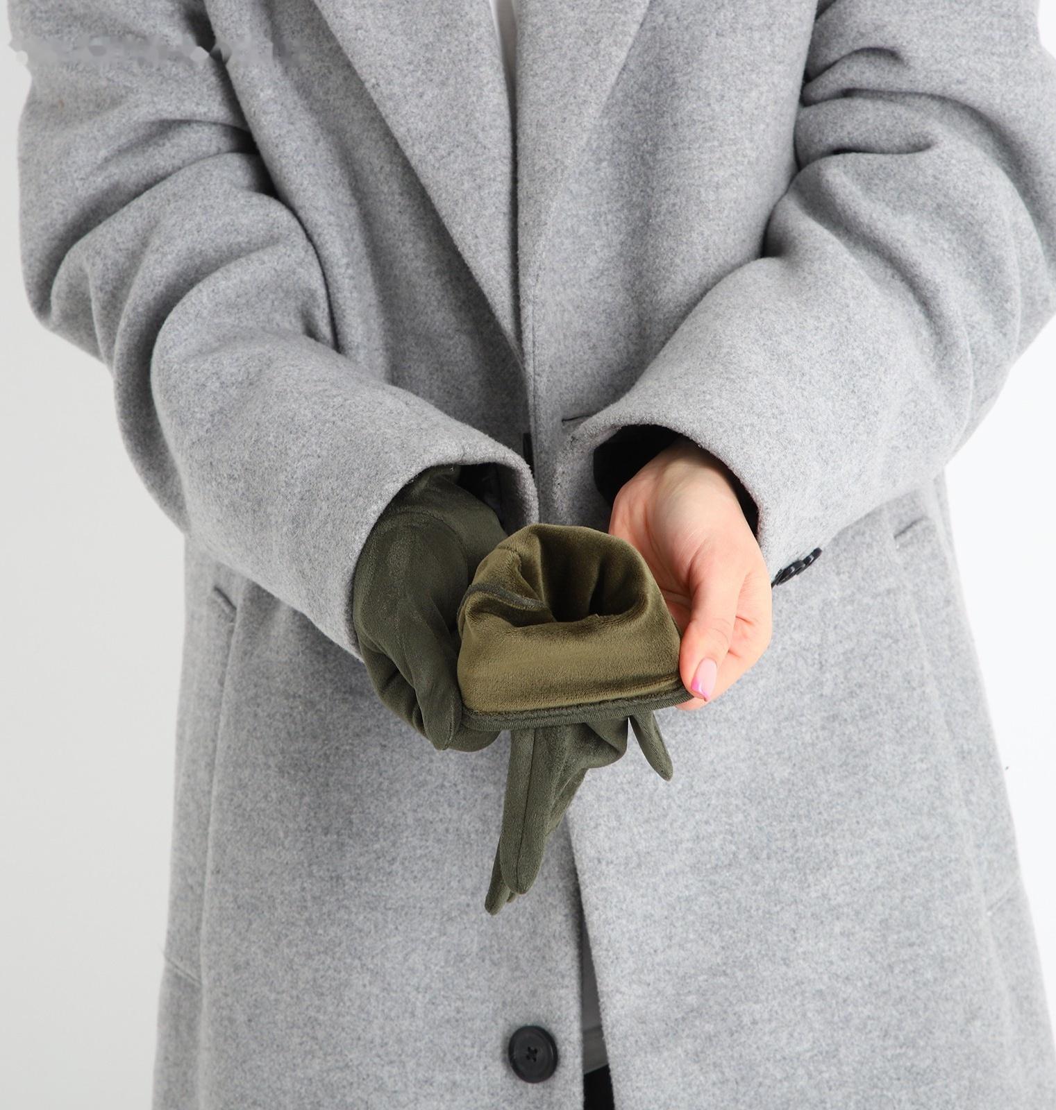 Перчатки женские, безразмерные, без утеплителя, цвет хаки