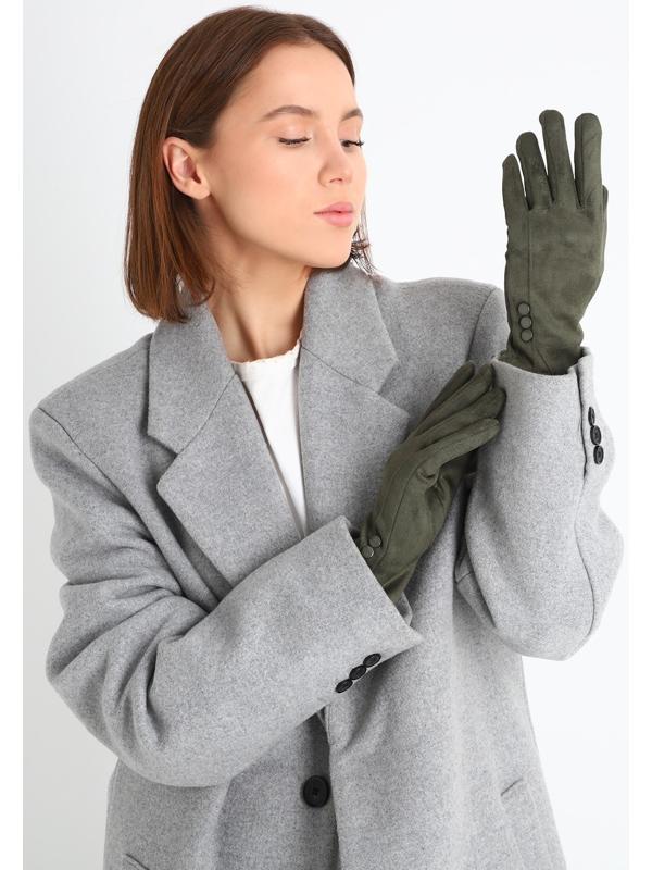 Перчатки женские, безразмерные, без утеплителя, цвет хаки