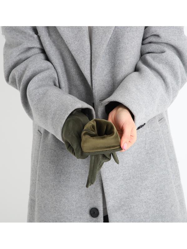 Перчатки женские, безразмерные, без утеплителя, цвет хаки