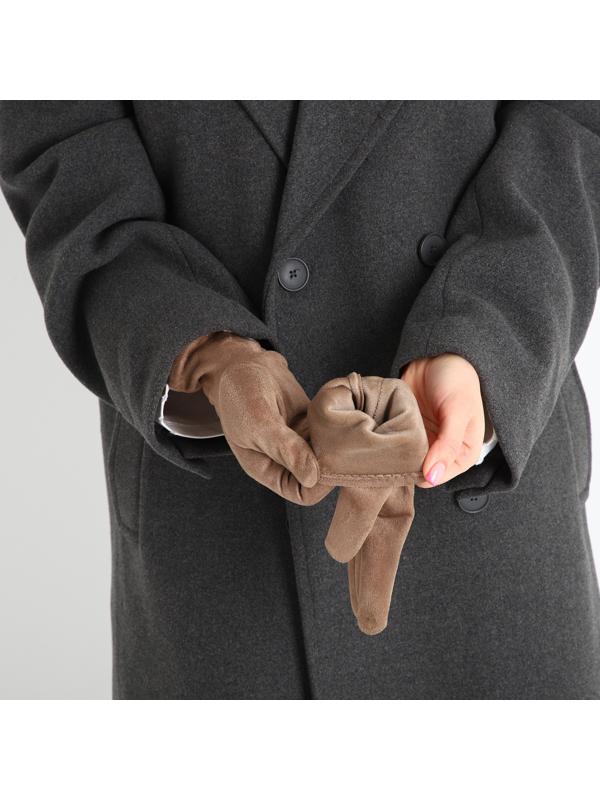 Перчатки женские, безразмерные, без утеплителя, цвет бежевый