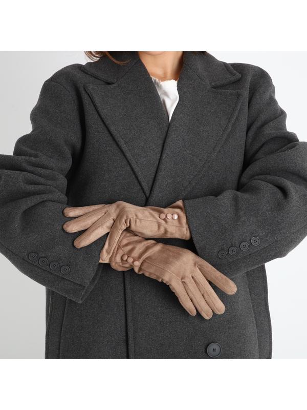 Перчатки женские, безразмерные, без утеплителя, цвет бежевый