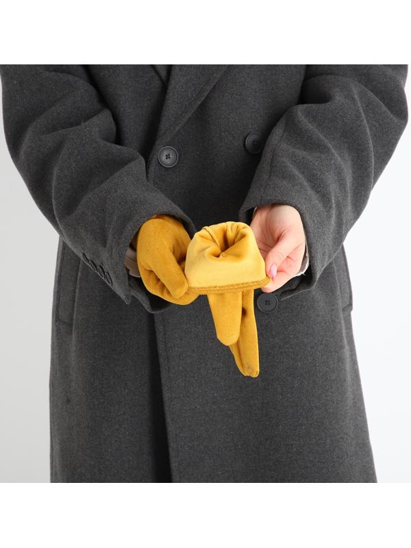 Перчатки женские, безразмерные, без утеплителя, цвет горчичный