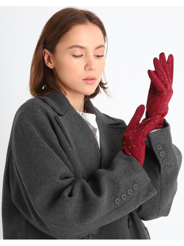 Перчатки женские, безразмерные, без утеплителя, цвет бордовый