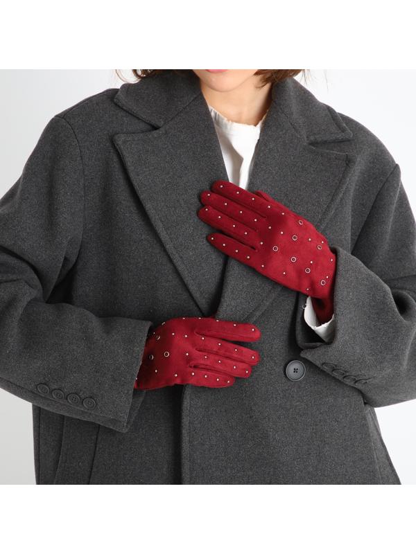 Перчатки женские, безразмерные, без утеплителя, цвет бордовый