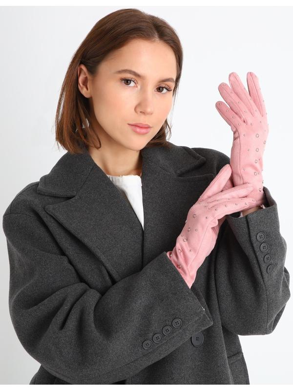 Перчатки женские, безразмерные, без утеплителя, цвет розовый