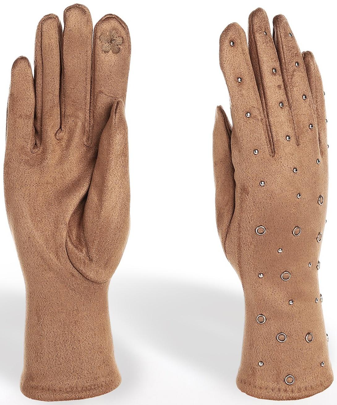 Перчатки женские, безразмерные, без утеплителя, цвет бежевый