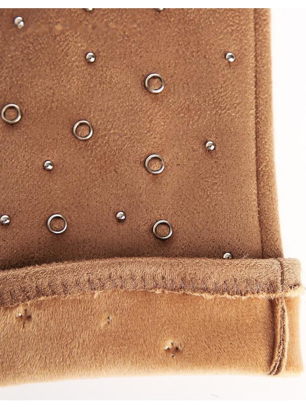 Перчатки женские, безразмерные, без утеплителя, цвет бежевый