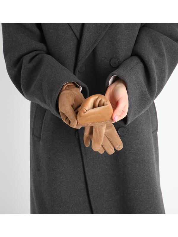 Перчатки женские, безразмерные, без утеплителя, цвет бежевый