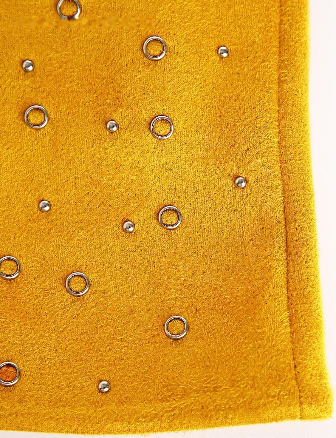 Перчатки женские, безразмерные, без утеплителя, цвет горчичный