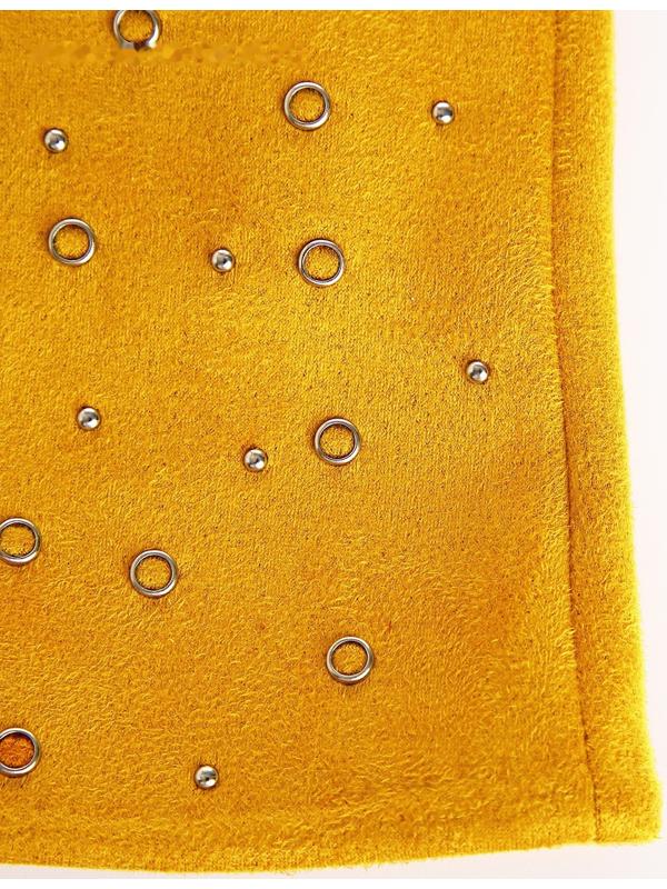 Перчатки женские, безразмерные, без утеплителя, цвет горчичный