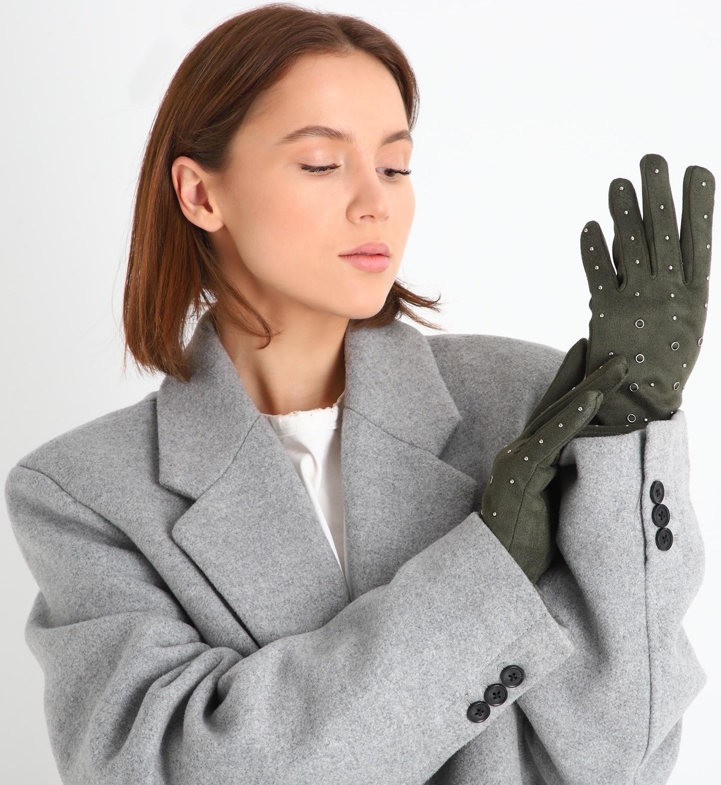 Перчатки женские, безразмерные, без утеплителя, цвет хаки