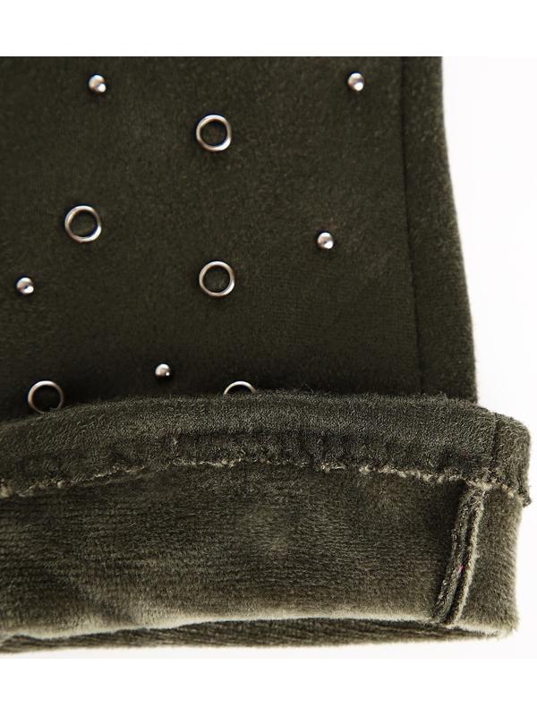 Перчатки женские, безразмерные, без утеплителя, цвет хаки