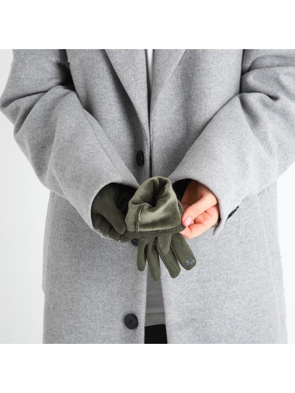 Перчатки женские, безразмерные, без утеплителя, цвет хаки