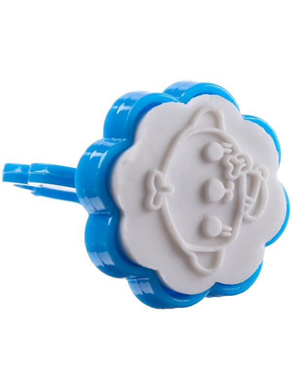 Набор для рисования: печать 3 шт., штемпельная подушка, карандаш 7 цветов, цвет голубой