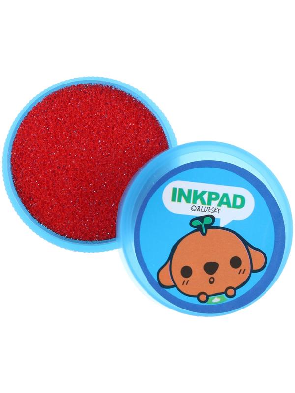 Набор для рисования: печать 3 шт., штемпельная подушка, карандаш 7 цветов, цвет голубой