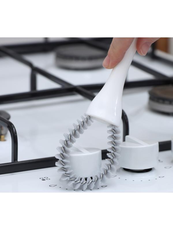 Щётка для чистки посуды и решёток-гриль Raccoon, круг, 19×5,5х2 см, цвет белый