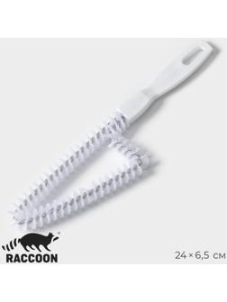 Щётка для чистки посуды и решёток-гриль Raccoon, треугольник, 24×6,5х1,5 см, цвет белый