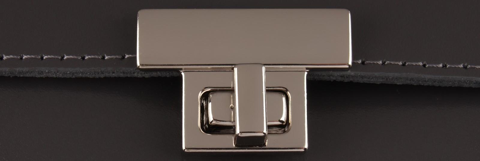 Застёжка для сумки, 3,9 × 2,6 см, цвет жемчужный серебряный