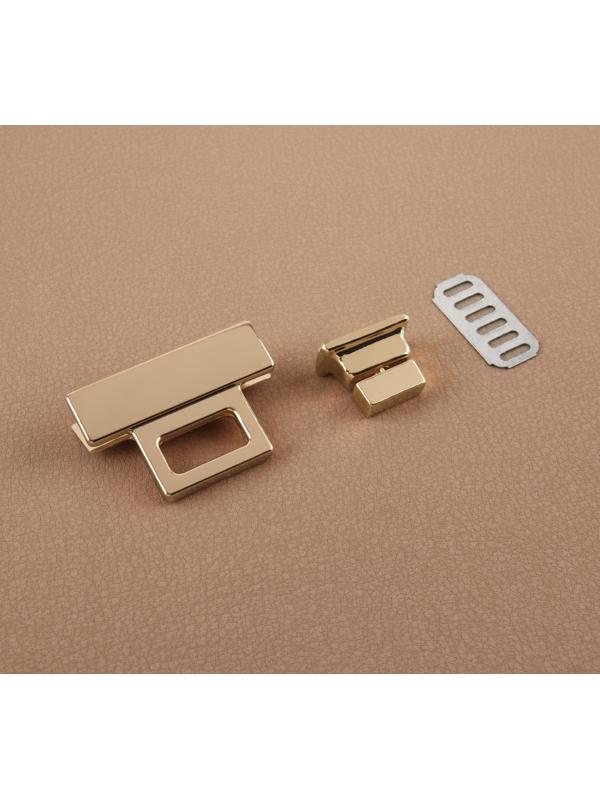 Застёжка для сумки, 3,9 × 2,6 см, цвет золотой