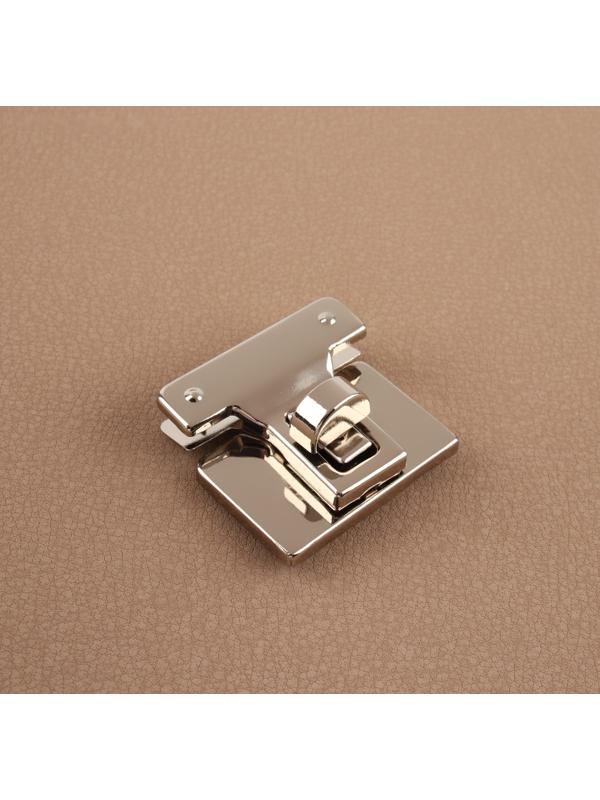 Застёжка для сумки, 3,3 × 3,3 см, цвет жемчужный серебряный