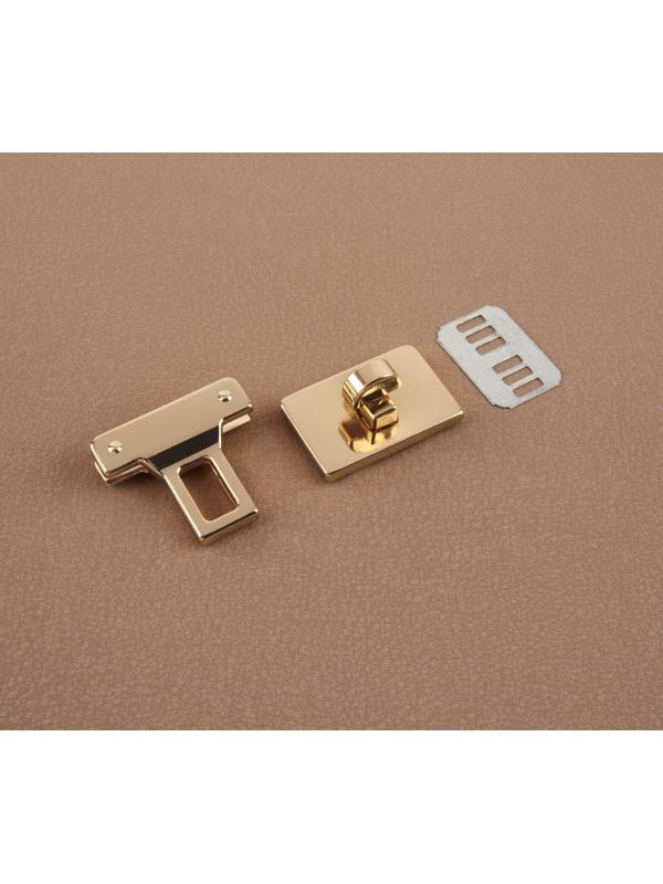 Застёжка для сумки, 3,3 × 3,3 см, цвет золотой