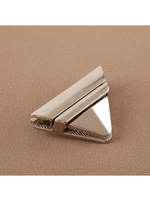 Застёжка для сумки, 4,5 × 2,9 см, цвет жемчужный серебряный