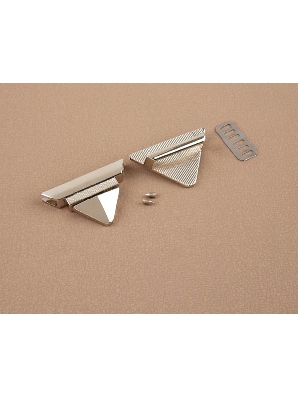 Застёжка для сумки, 4,5 × 2,9 см, цвет жемчужный серебряный