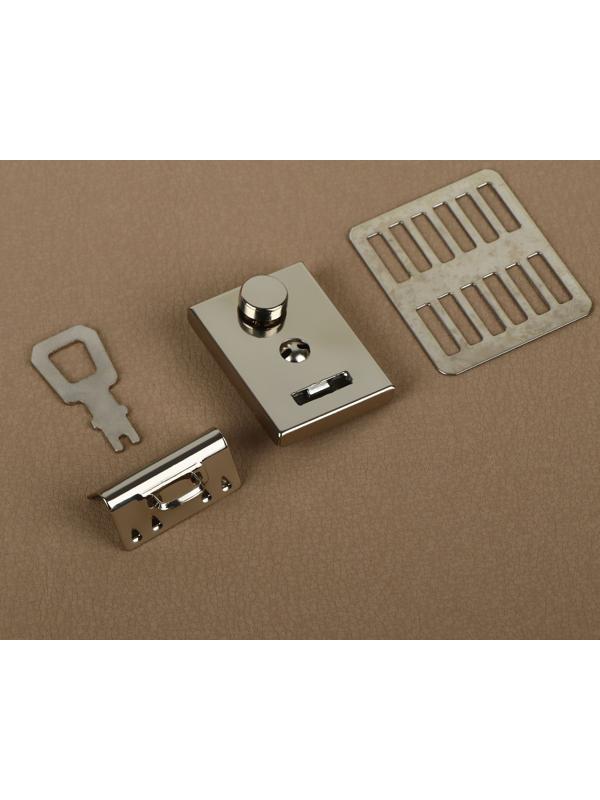 Застёжка для сумки, 3,5 × 2,6 см, цвет серебряный