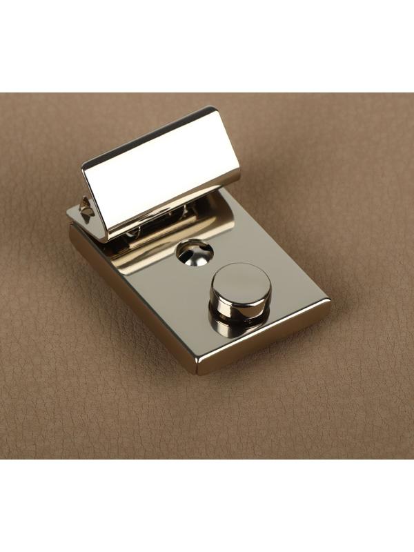 Застёжка для сумки, 3,5 × 2,6 см, цвет серебряный