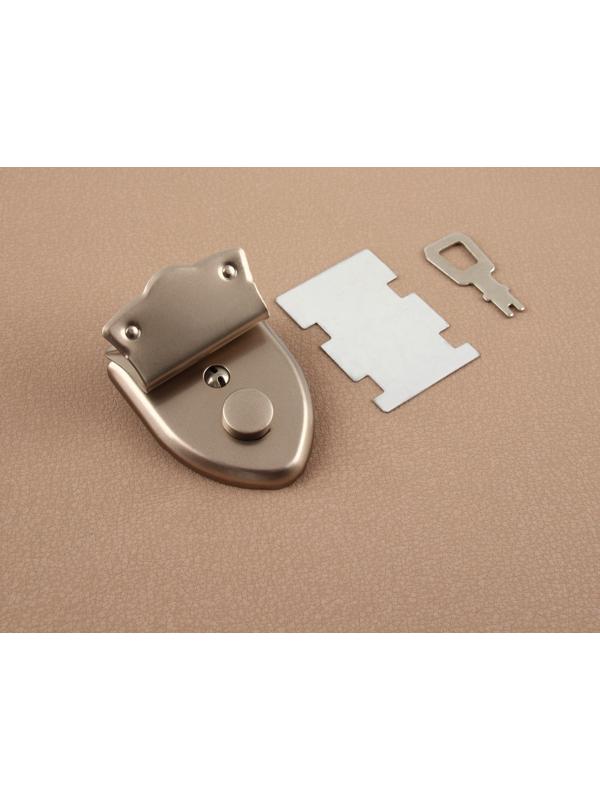 Застёжка для сумки, 3,8 × 5 см, цвет жемчужный серебряный