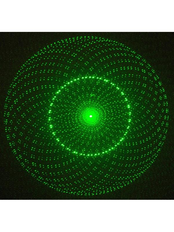 Лазерная указка, 532 нм, 4 насадки, 2 ААА, зеленый луч