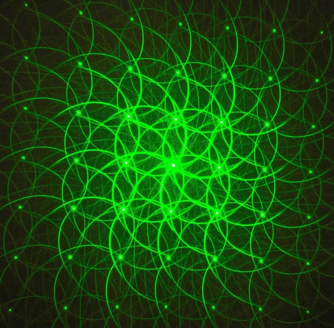 Лазерная указка, 532 нм, 12 насадок, 2 ААА, зеленый луч