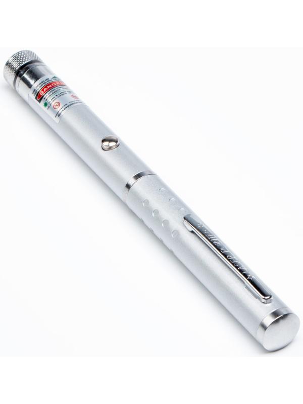 Лазерная указка, 532 нм, 12 насадок, 2 ААА, зеленый луч