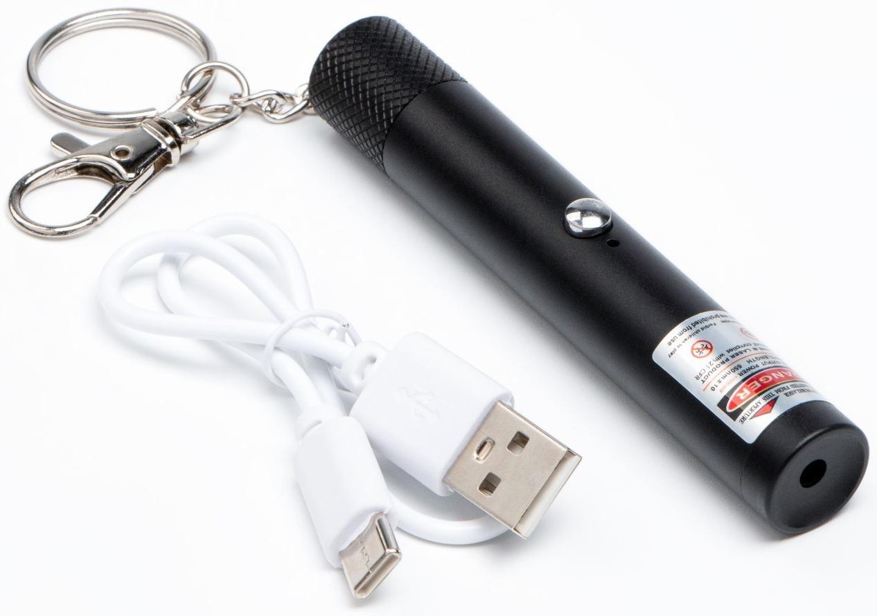 Лазерная указка аккумуляторная, 200 мАч, 532 нм, красный луч