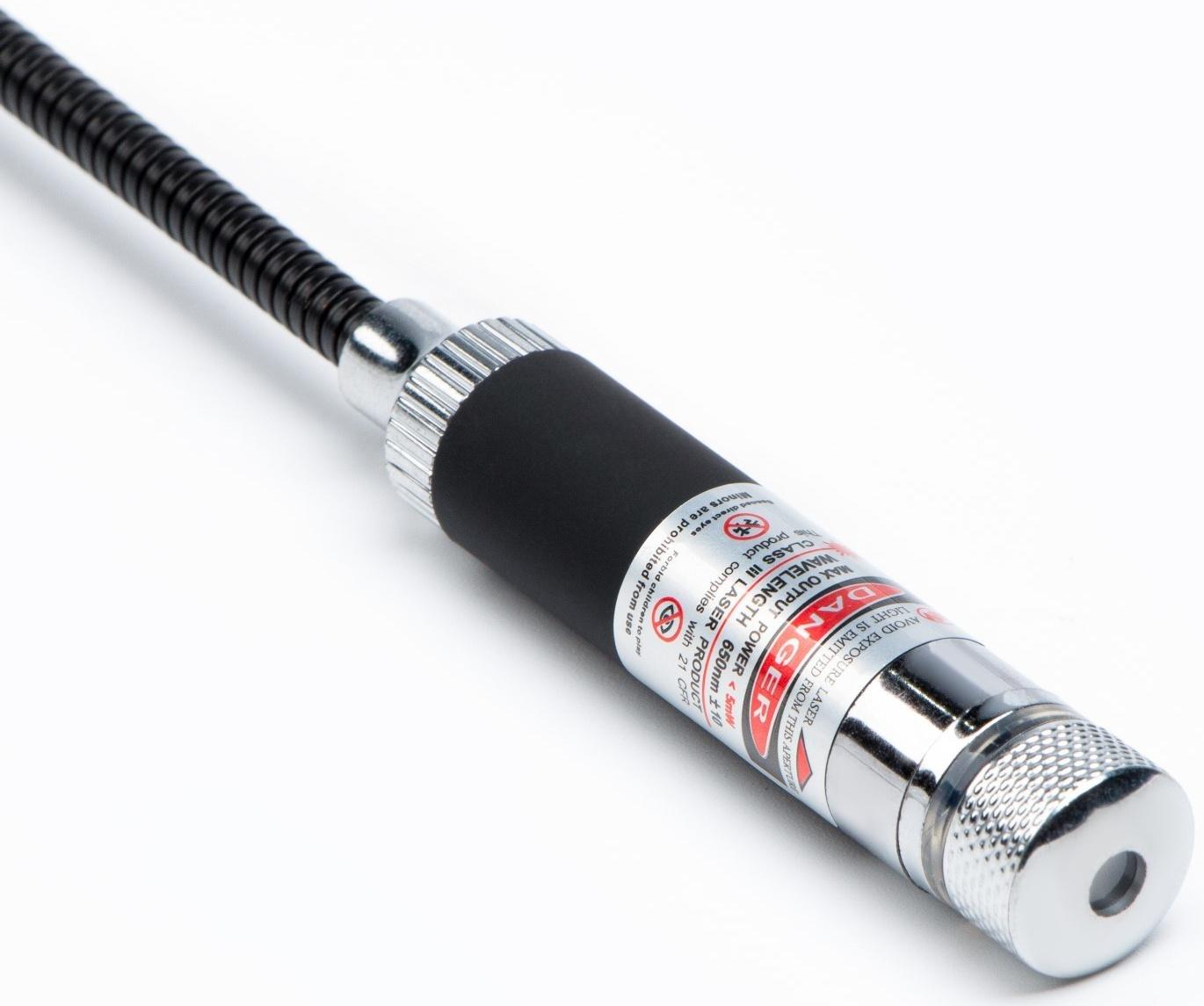 Лазерная указка аккумуляторная, 650 нм, 2 насадки, USB. красный луч