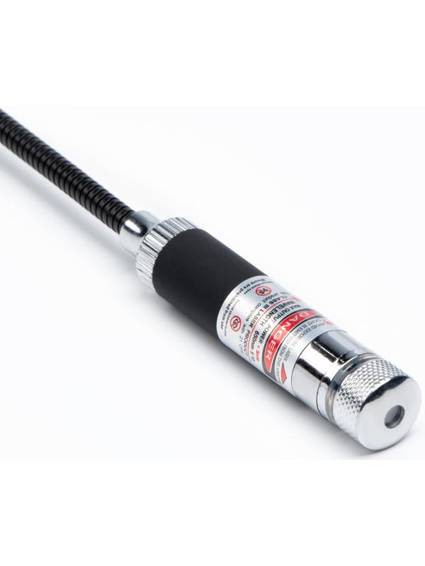 Лазерная указка аккумуляторная, 650 нм, 2 насадки, USB. красный луч